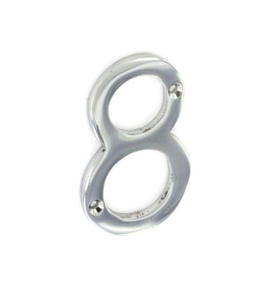 Securit - Chrome Numeral No.8 75mm Door Numerals | Snape & Sons
