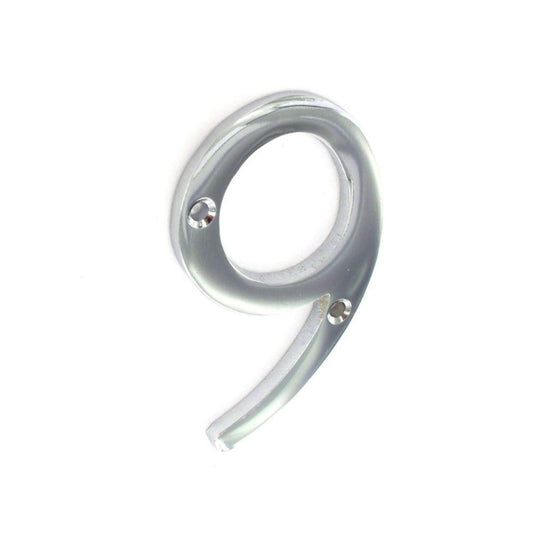 Securit - Chrome Numeral No.9 75mmm Door Numerals | Snape & Sons