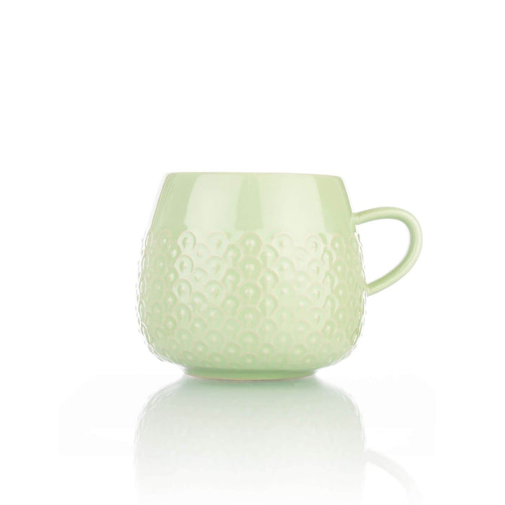 Siip Drinkware - Sage Embossed Stoneware Mug 400ml Cups & Mugs | Snape & Sons