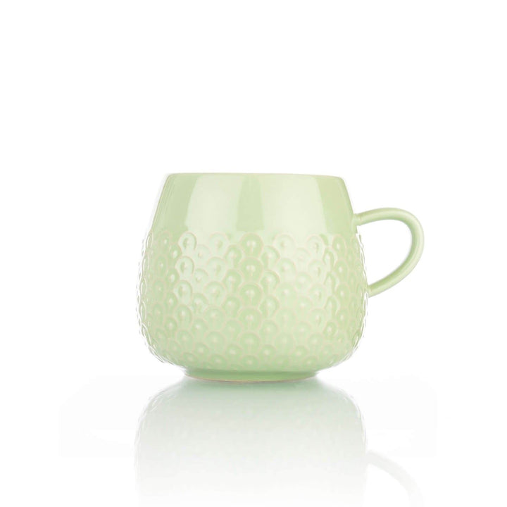 Siip Drinkware - Sage Embossed Stoneware Mug 400ml Cups & Mugs | Snape & Sons