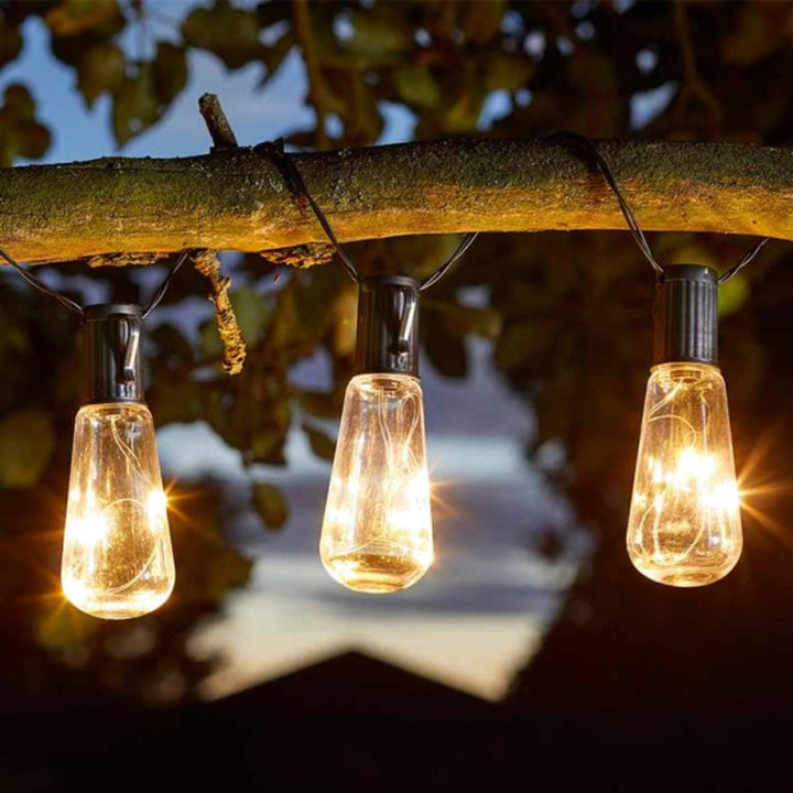 Smart Solar Eureka! Vintage Lightbulbs LED String Lights Solar Lighting | Snape & Sons