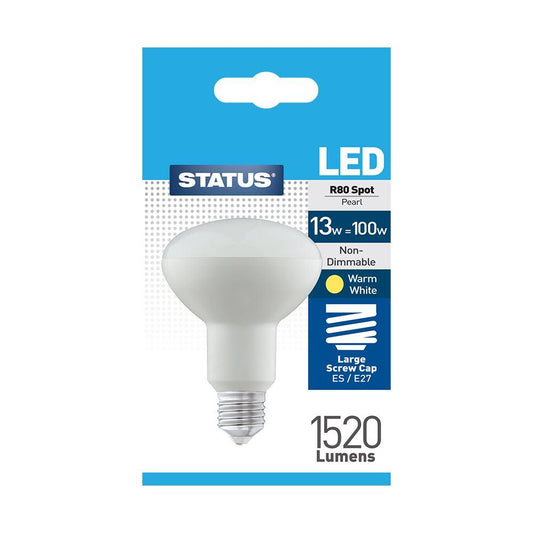 Status - 13W=100W LED R80 Reflector E27/ES Reflector Bulbs | Snape & Sons