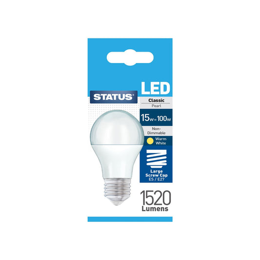 Status - 15W LED GLS Pearl E27/ES GLS Bulbs | Snape & Sons