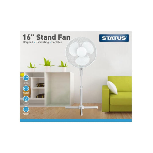 Status 16in Oscillating Pedestal Fan Pedestal Fans | Snape & Sons