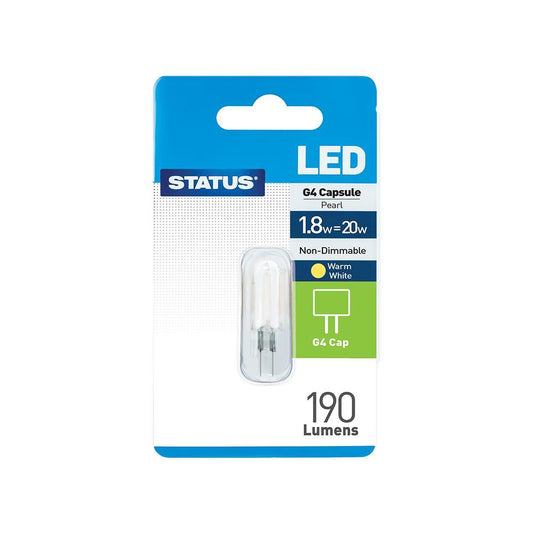 Status - 1.8W COB LED G4 Capsule 190 lumen = 20W Capsule Bulbs | Snape & Sons