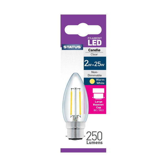 Status - 2W LED Candle B22/BC Candle Bulbs | Snape & Sons