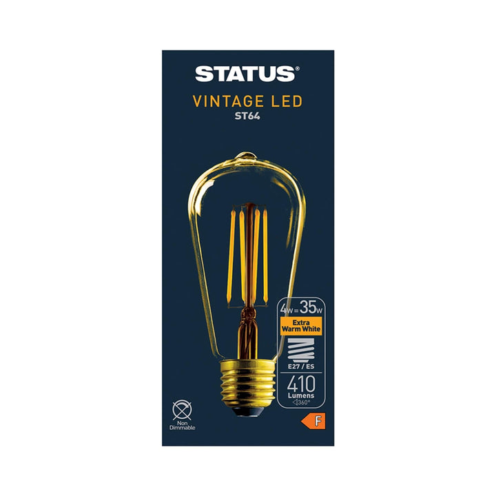 Status - 4W ST64 Vintage LED Gold E27/ES Speciality Bulbs | Snape & Sons