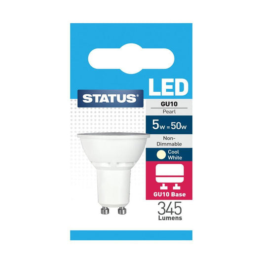 Status - 5W LED GU10 Cool White Spotlight Bulbs | Snape & Sons