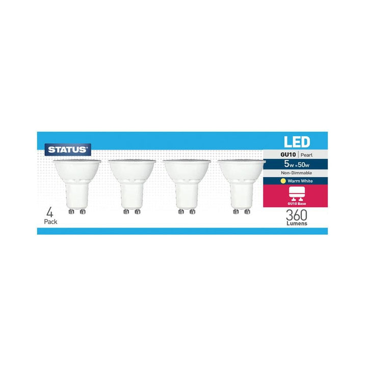 Status - 5W=50W LED GU10 Warm White x4 Pack Spotlight Bulbs | Snape & Sons