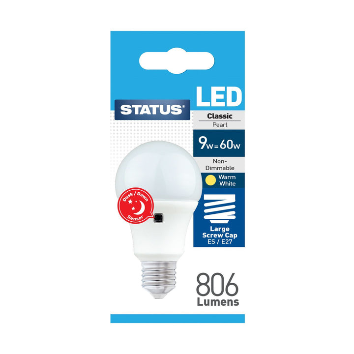 Status - 9W Dusk to Dawn LED GLS E27/ES GLS Bulbs | Snape & Sons