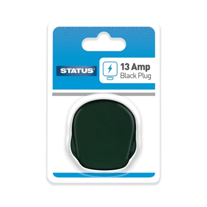Status Black 13A UK 3 Pin Plug Top Plug Tops | Snape & Sons
