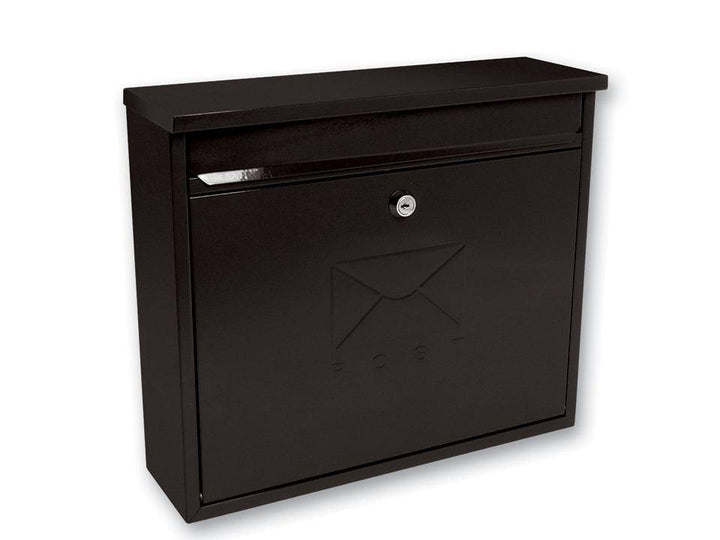 Sterling Locks - Elegance Black Rectangular Post Box Post Boxes | Snape & Sons
