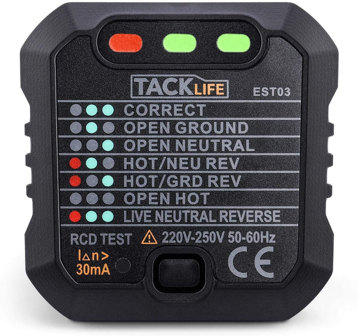 TackLife - Advanced Plug In Socket Tester Electrical Testers | Snape & Sons
