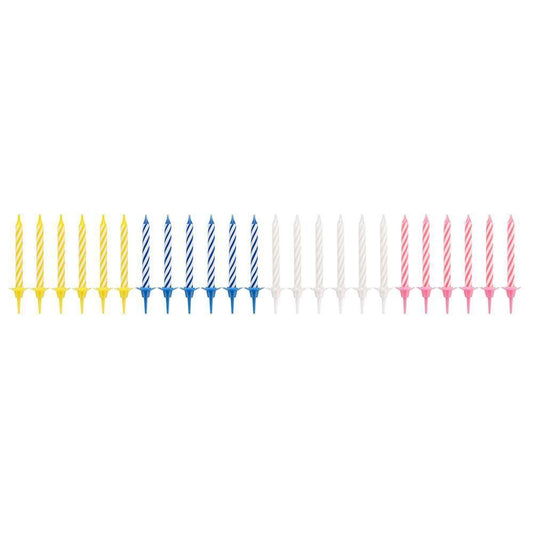Tala - 24x Candy Striped Birthday Cake Candles Cake Decorating Accessories | Snape & Sons