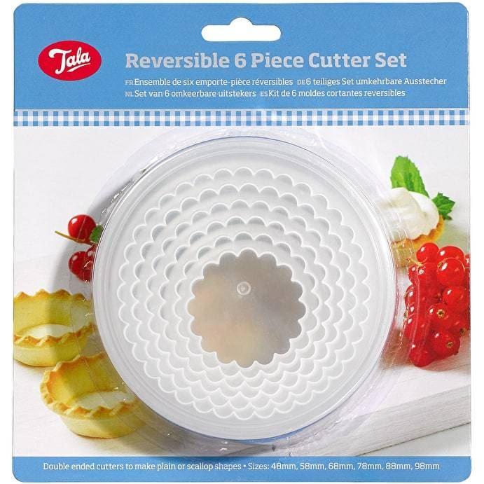 Tala - Reversible Round Cutters x6 Plain/Fluted Cookie Cutters | Snape & Sons