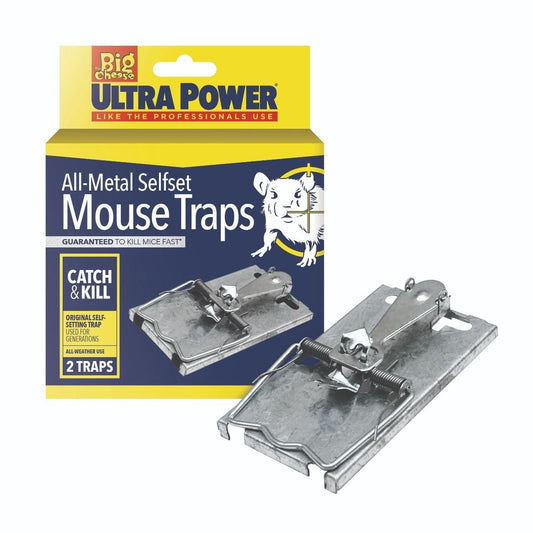 The Big Cheese - Ultra Power All-Metal Selfset Mouse Traps x2 Rodent Control | Snape & Sons