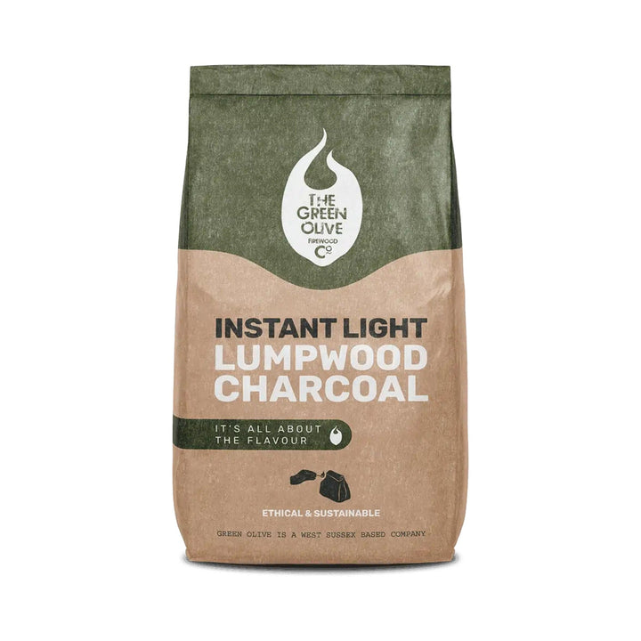 The Green Olive Firewood Co Instant Light Lumpwood Charcoal 2x1kg Charcoal | Snape & Sons