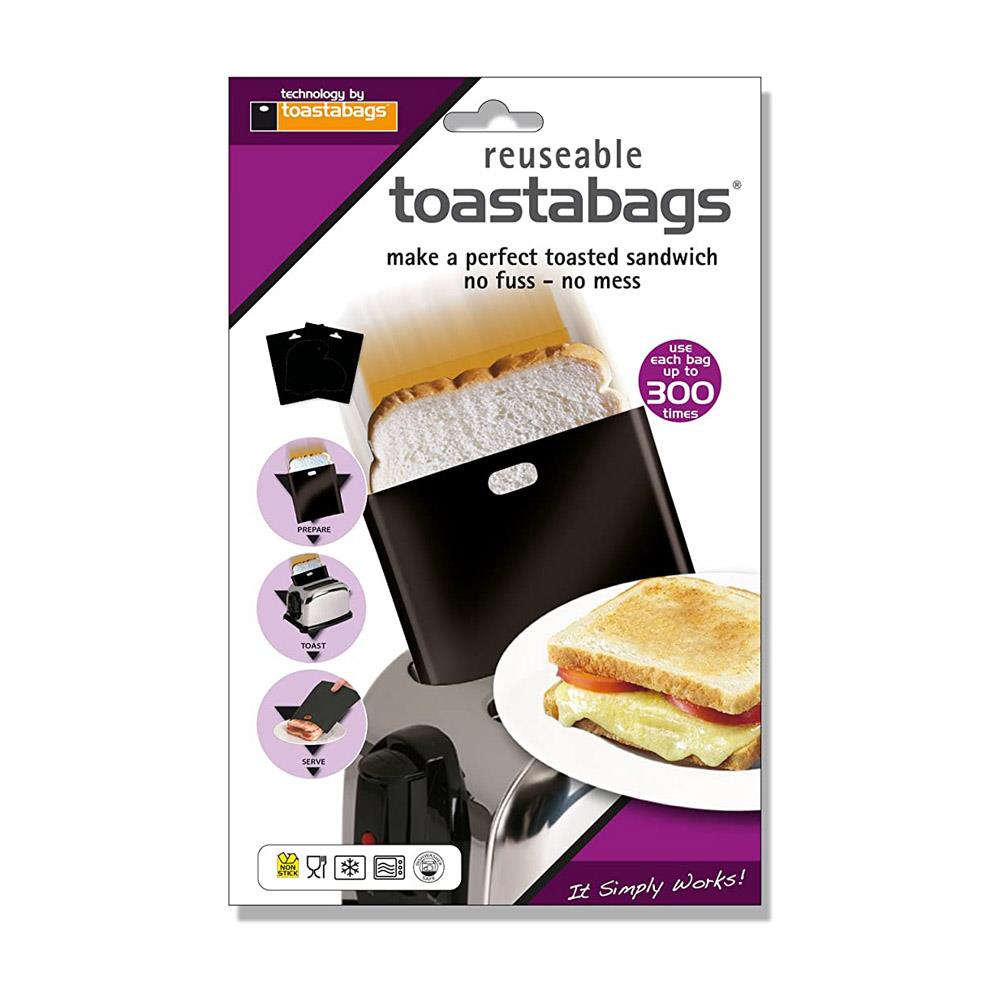 Toastabag Reusable Toaster Toastie Bags 300 Use Twin Pack