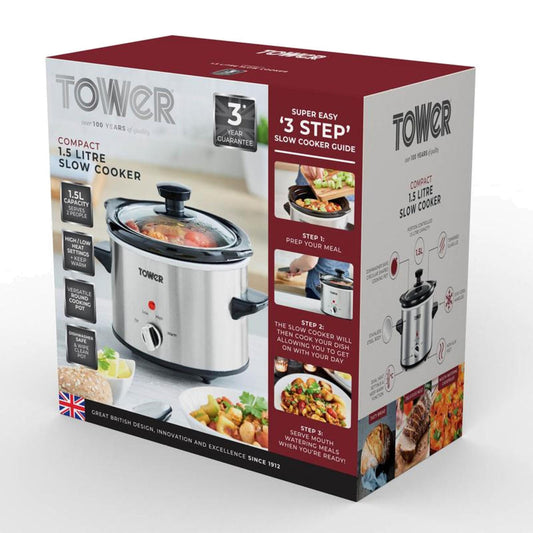 Tower - Stainless Steel 1-2 Portion Slow Cooker Slow Cookers | Snape & Sons