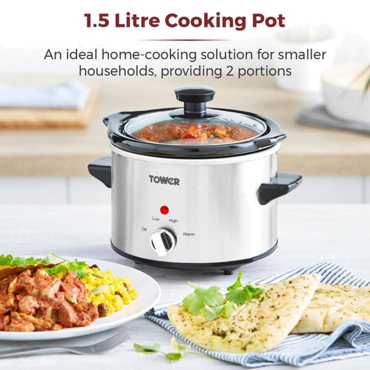Tower - Stainless Steel 1-2 Portion Slow Cooker Slow Cookers | Snape & Sons