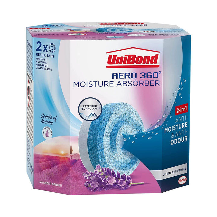Unibond - Aero 360 Moisture 2-in-1 Refill Tabs Lavender Twin Pack Damp Control | Snape & Sons