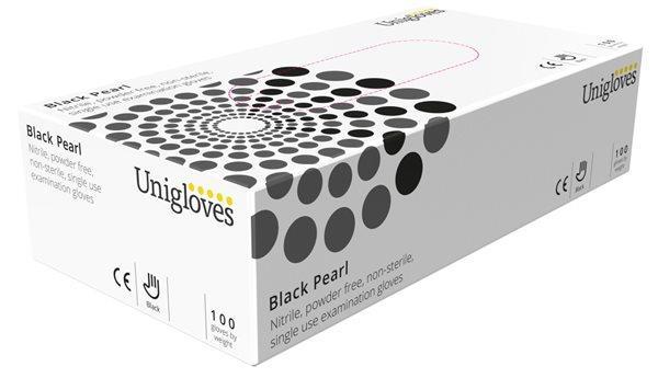Unigloves - Black Pearl Nitrile Powder Free Gloves Large x100 Work Gloves | Snape & Sons