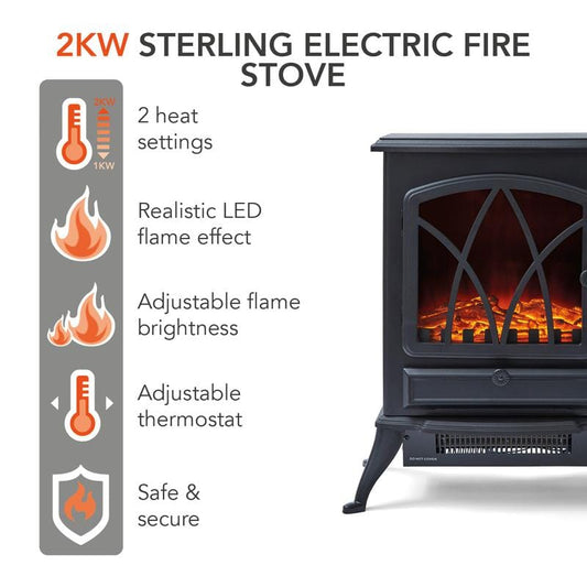 Sterling Black Electric Stove Heater