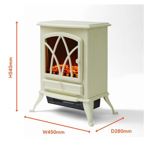 Warmlite - Sterling Cream Electric Stove Heater Electric Stoves | Snape & Sons