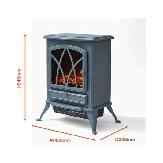 Warmlite Sterling Grey Electric Stove 2kW Electric Stoves | Snape & Sons