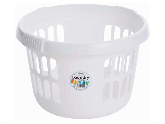 Whatmore - White Round Laundry Basket Laundry Baskets | Snape & Sons