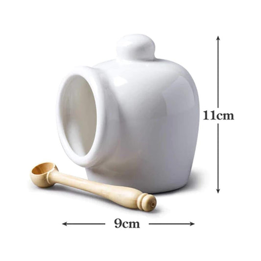 W.M.Bartleet - Traditional Porcelain Salt Pig with Spoon Kitchen Storage Canisters | Snape & Sons