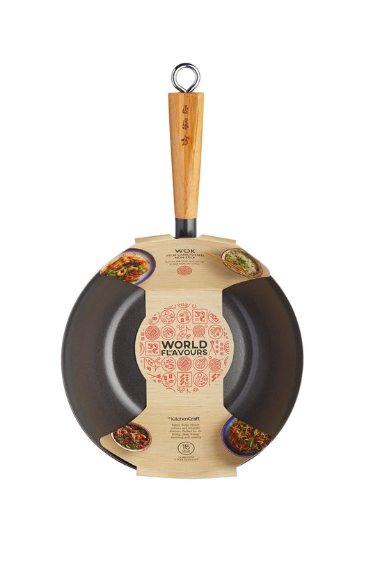 World of Flavour - Oriental 25cm Non-Stick Stir Fry Wok Woks | Snape & Sons