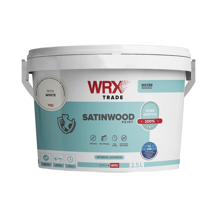 WRX Trade Brilliant White Satinwood 2.5L Wood & Metal Paints | Snape & Sons