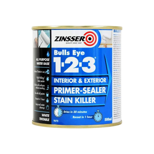 Zinsser Bulls Eye 1-2-3 Primer & Sealer 500ml Primers & Sealers | Snape & Sons